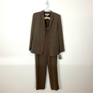 💔SOLD💔Vintage Mocha Brown 2pc Power Pant Suit, Size Small/Size 2